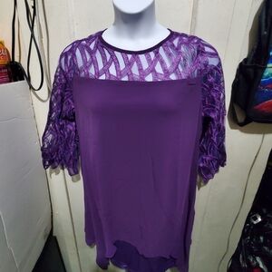 Elegant Purple Lace Women's Top